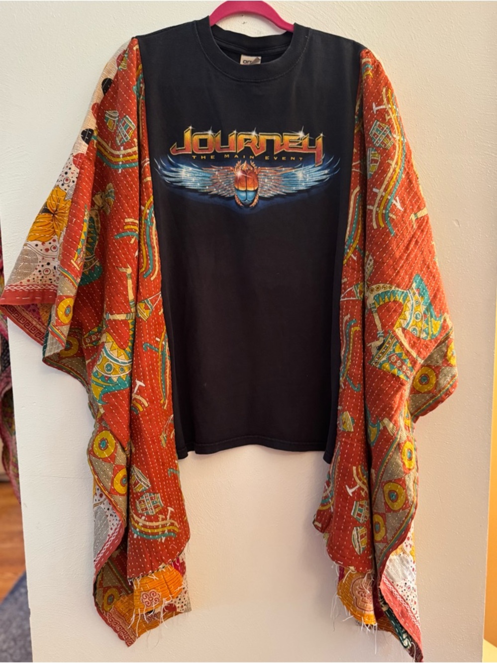 JOURNEY Reworked Band Tee Poncho Style  Oversized Granny D Original